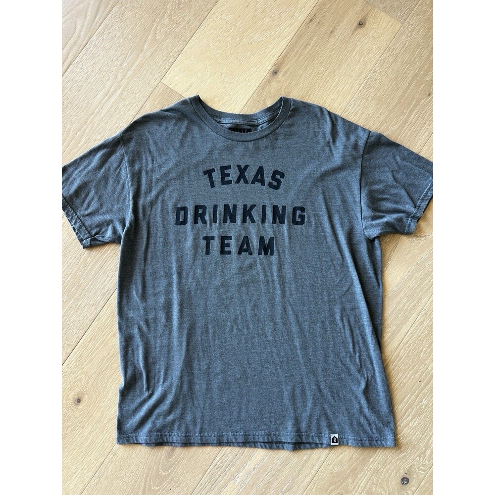 Rally House Texas Drinking Team Short Sleeve Size Large Gray Green